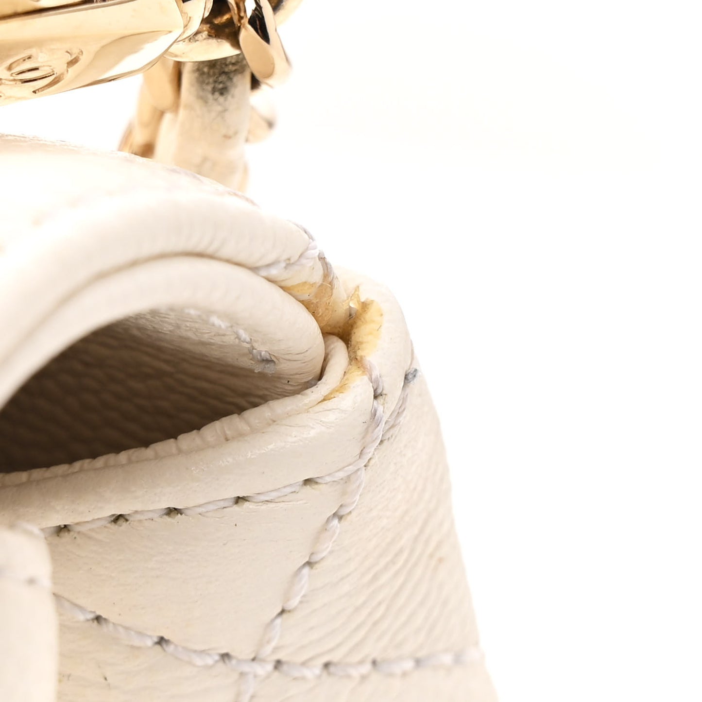 Caviar Quilted Extra Mini Coco Handle Flap White