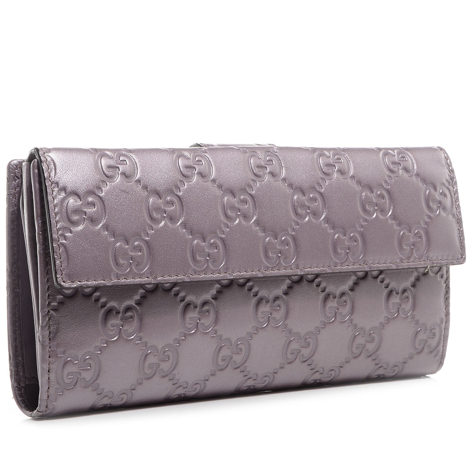 Gucci Metallic Soft Guccissima Heart Continental Wallet Lilac 3 of 8