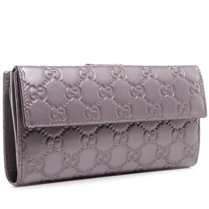 Gucci Metallic Soft Guccissima Heart Continental Wallet Lilac 3 of 8