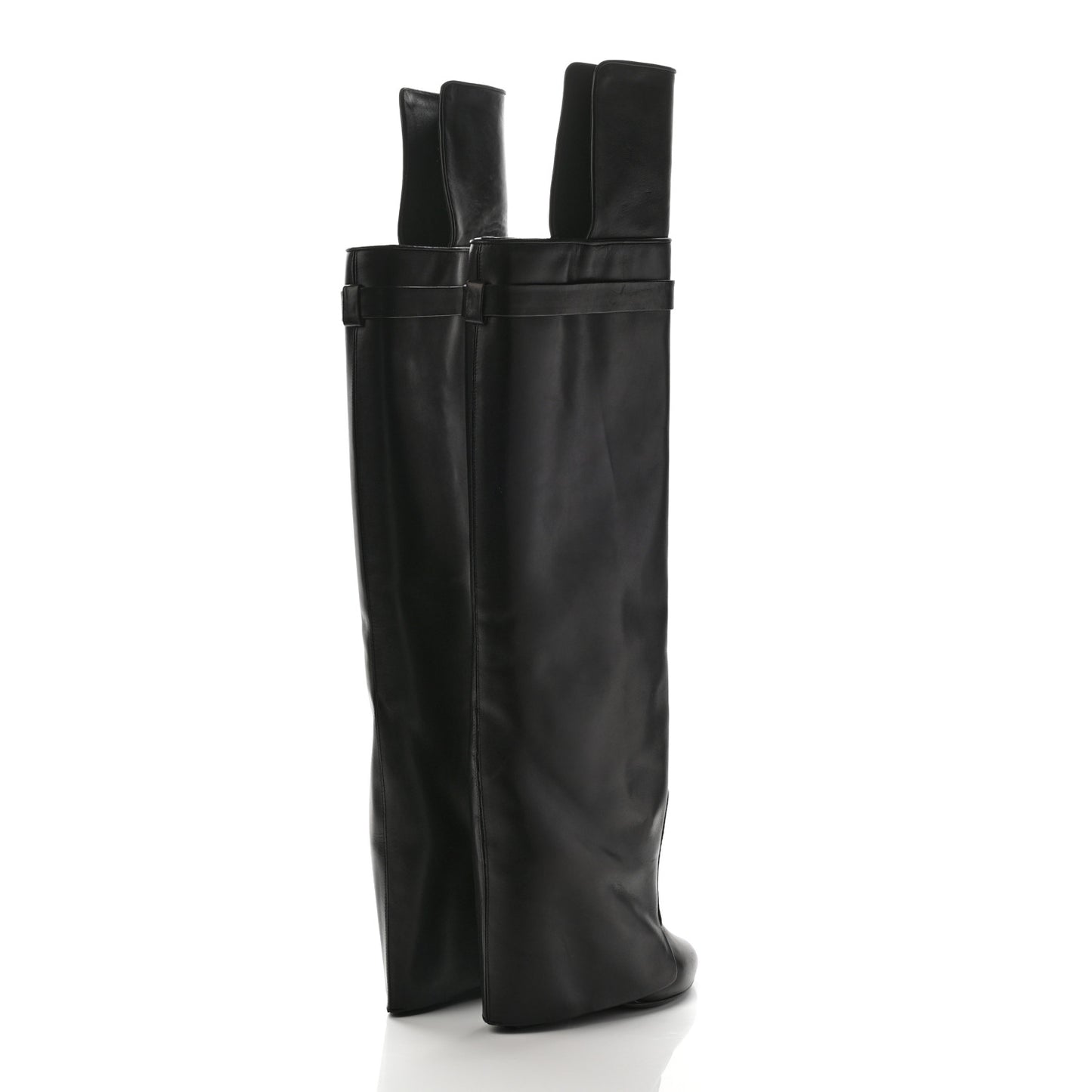 Calfskin Shark Look Over The Knee Boots 36 Black