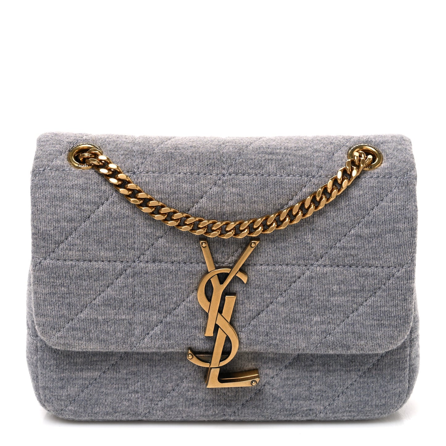 Jersey Wool Patchwork Monogram Mini Jamie Baguette Grigio