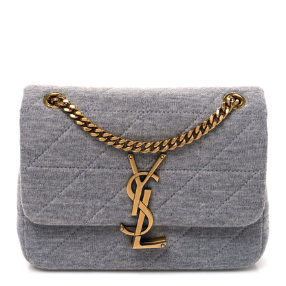 Saint Laurent Jersey Wool Patchwork Monogram Mini Jamie Baguette Grigio 1 of 11