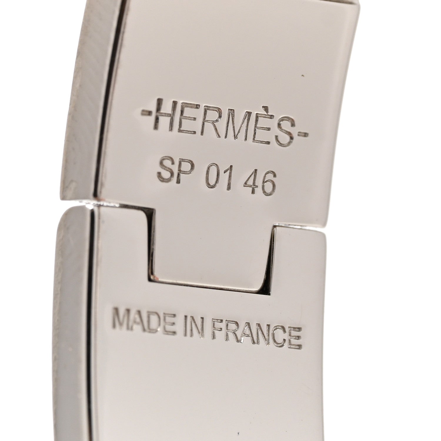 Hermes Enamel Printed Narrow Balades Equestres Positif Negatif Hinged Bracelet M Black 4 of 5