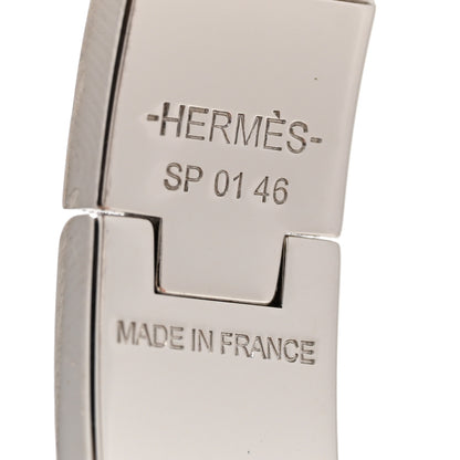 Hermes Enamel Printed Narrow Balades Equestres Positif Negatif Hinged Bracelet M Black 4 of 5