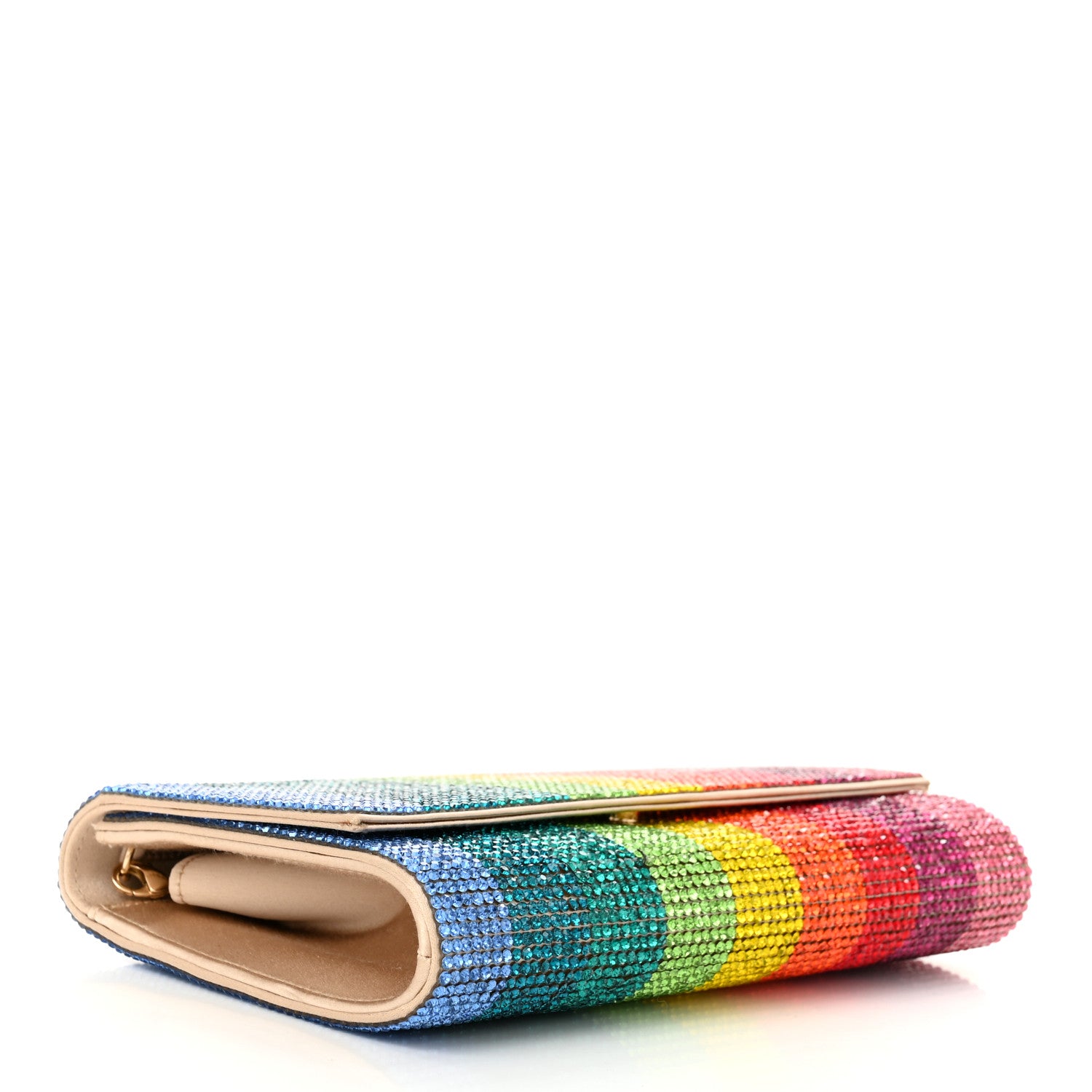 Judith Leiber Swarovski Crystal Fizzoni Rainbow Clutch Champagne Multicolor 4 of 11