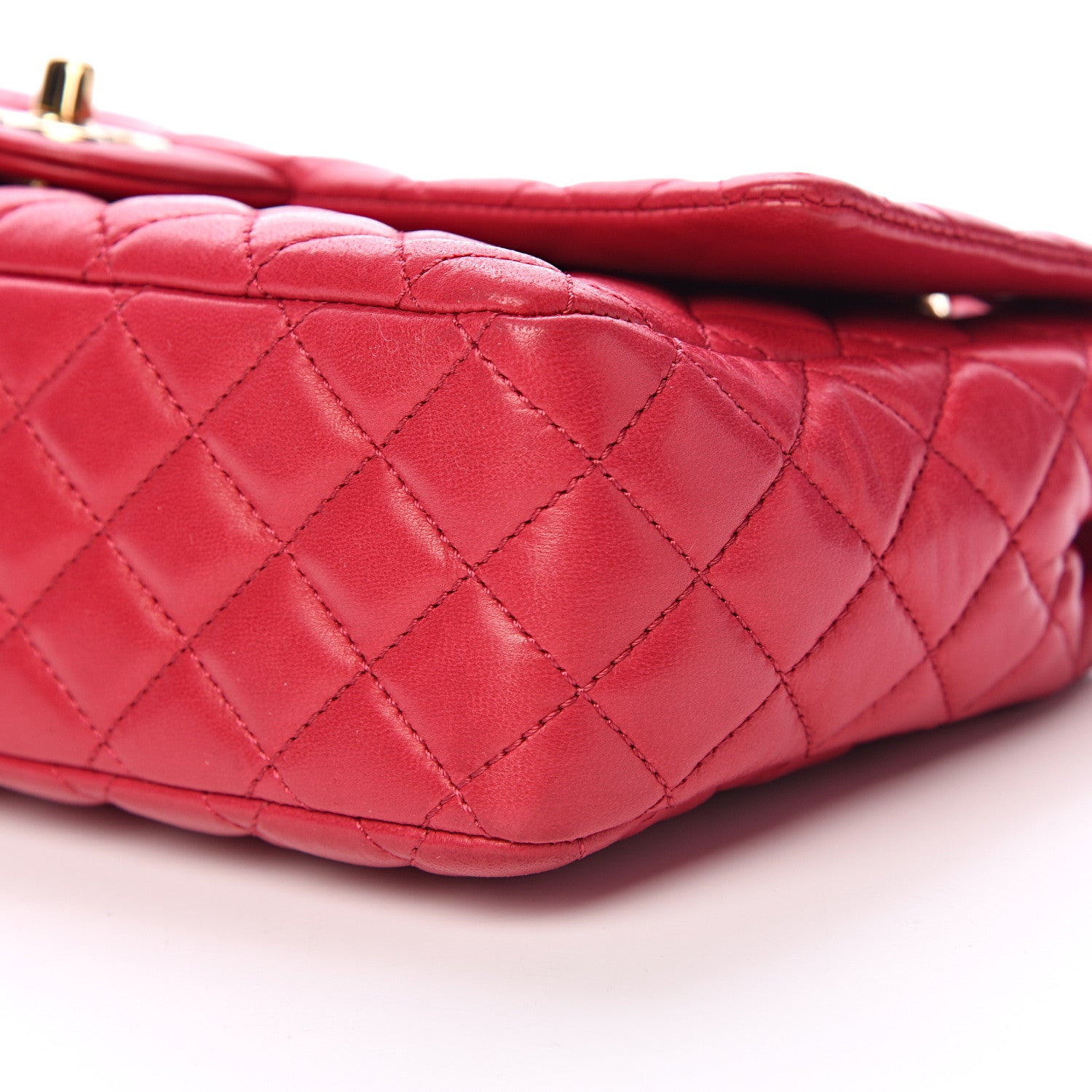 Chanel Lambskin Quilted Valentine Charms Medium Flap Red 9 of 9