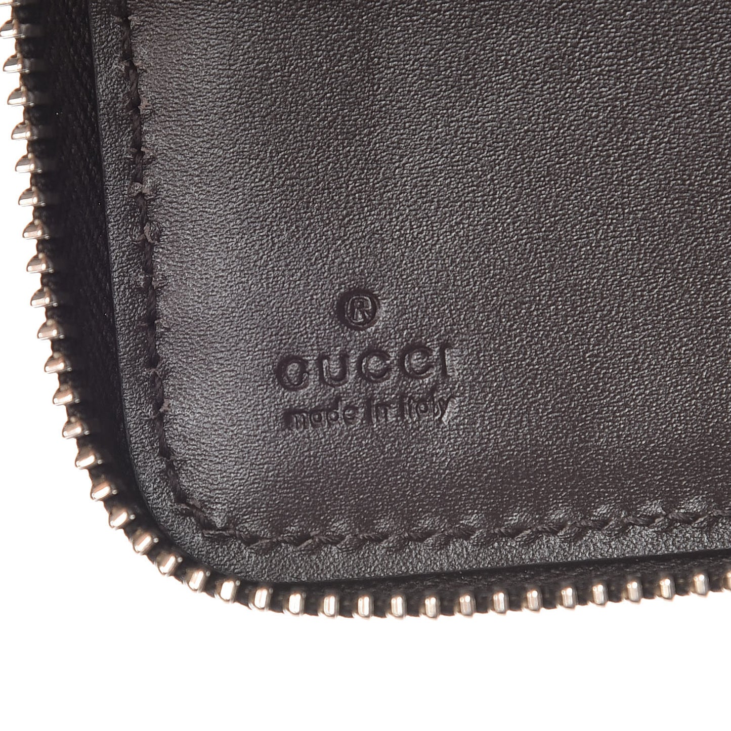 Guccissima Signature Zip Around Organizer Wallet Chocolate
