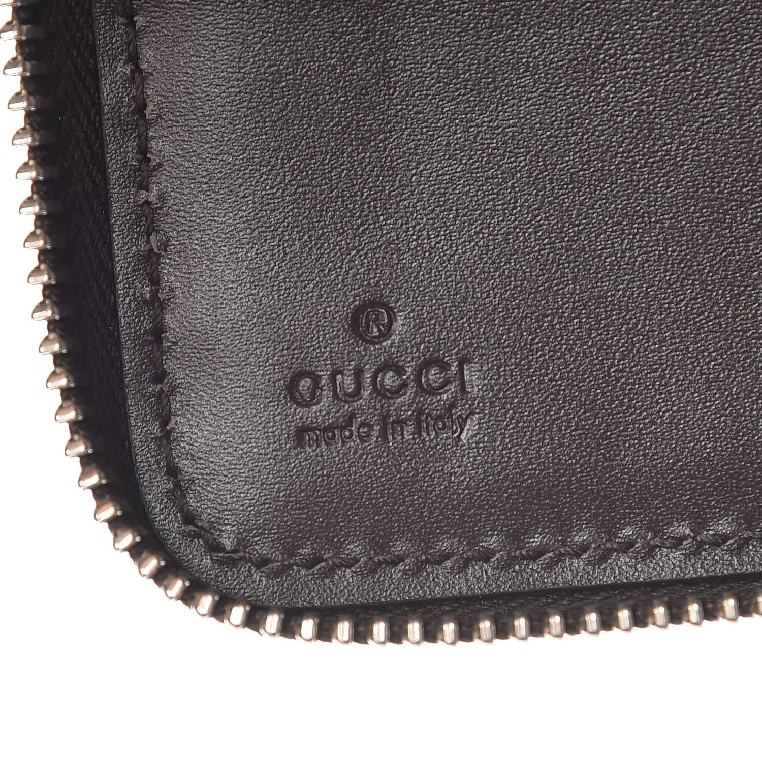 Gucci Guccissima Signature Zip Around Organizer Wallet Chocolate 6 of 10