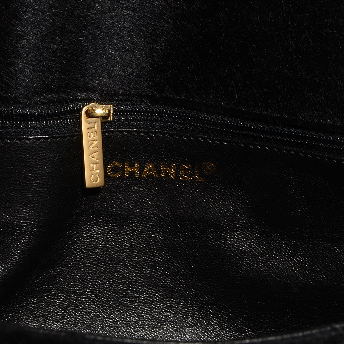 Pony Hair Velvet Chocolate Bar Flap Black