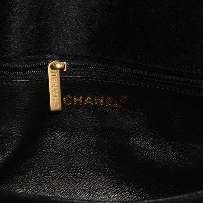 Chanel Pony Hair Velvet Chocolate Bar Flap Black 6 of 9
