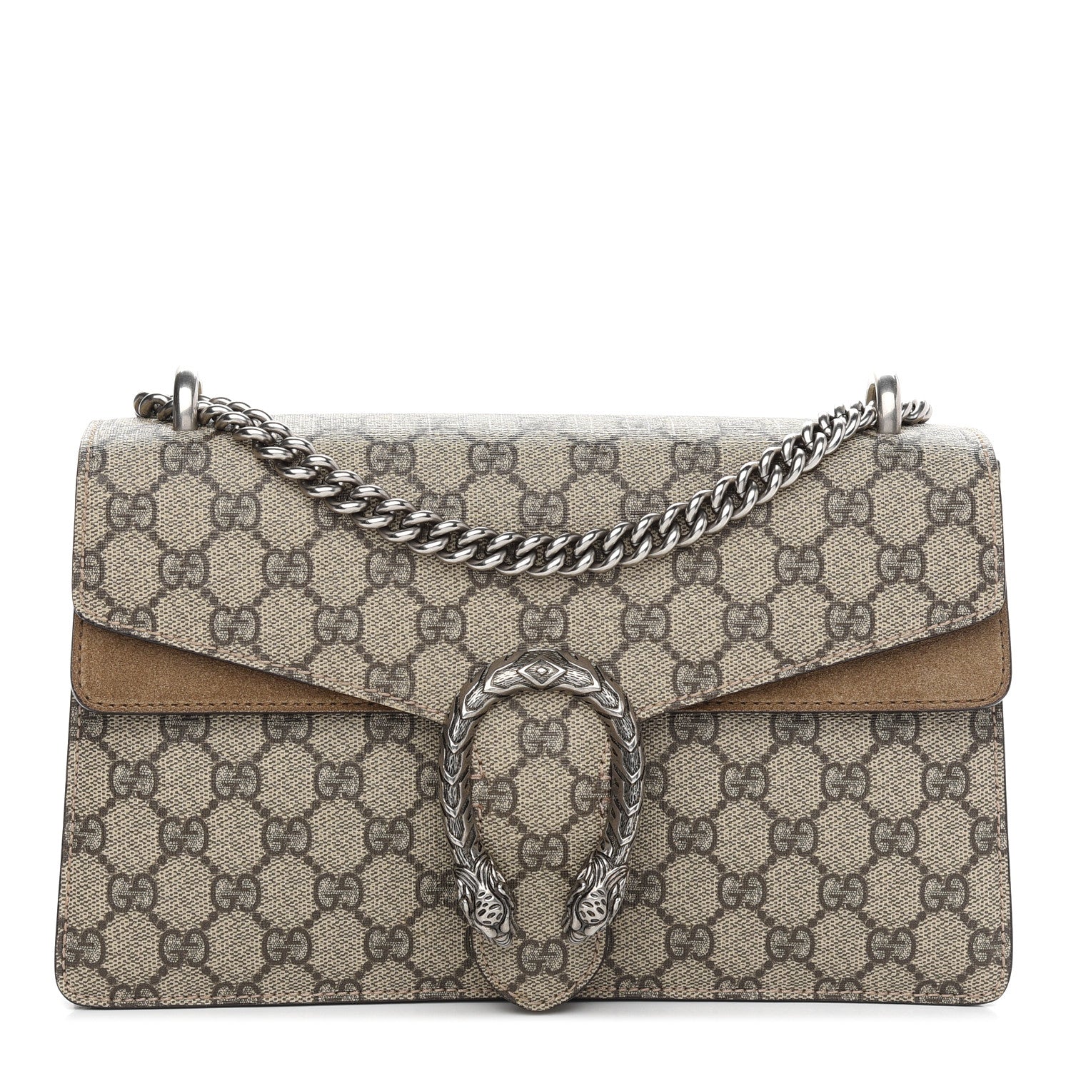 Gucci GG Supreme Monogram Small Dionysus Shoulder Bag Taupe 1 of 14