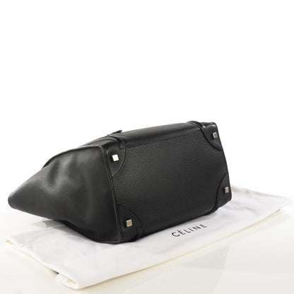 Celine Drummed Calfskin Mini Luggage Black 4 of 9