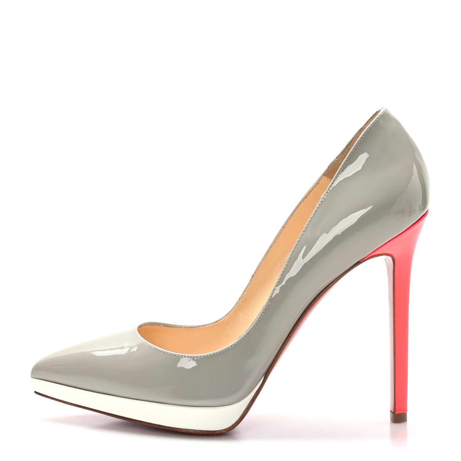 Christian Louboutin Patent Pigalle Plato 120 Pumps 37 Plato 37.5 Grey 1 of 8