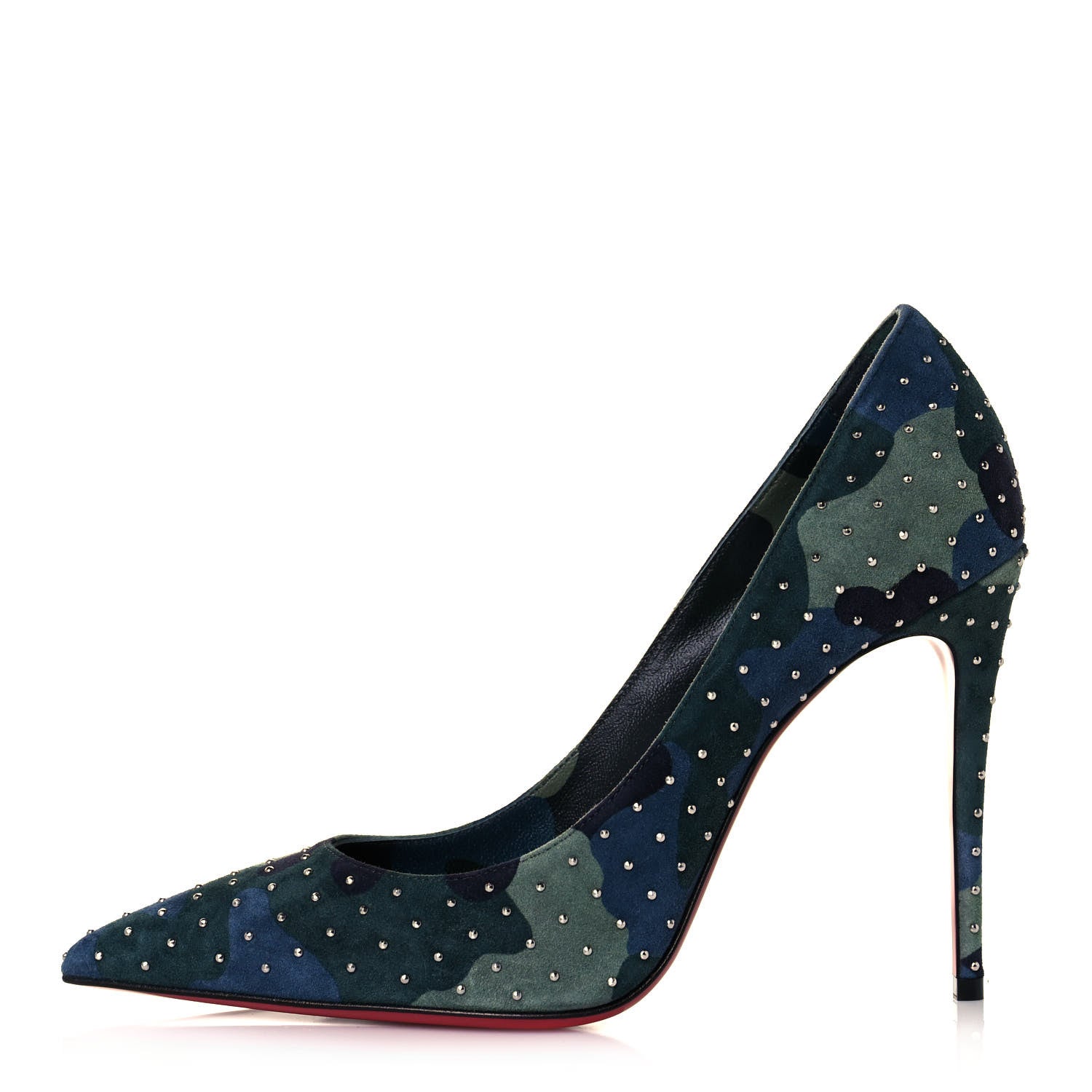 Christian Louboutin Veau Velours Camou Kate Plume 100 Pumps 37 Lin Multi 1 of 8