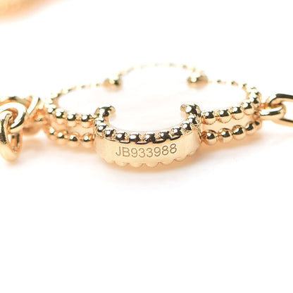 Van Cleef & Arpels 18K Yellow Gold Mother of Pearl 5 Motifs Vintage Alhambra Bracelet 5 of 8