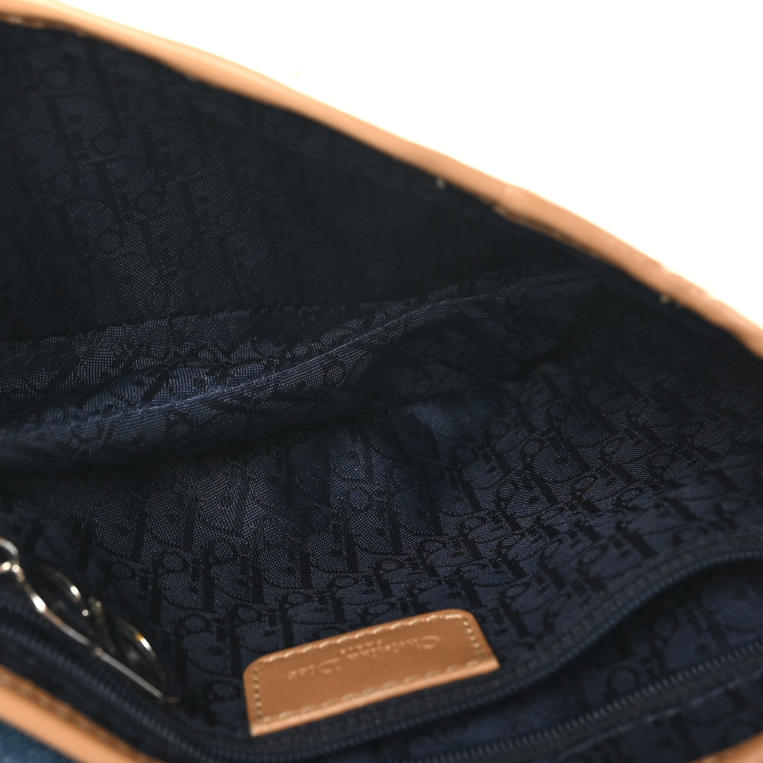 Christian Dior Denim Calfskin Saddle Bag Light Blue 5 of 11