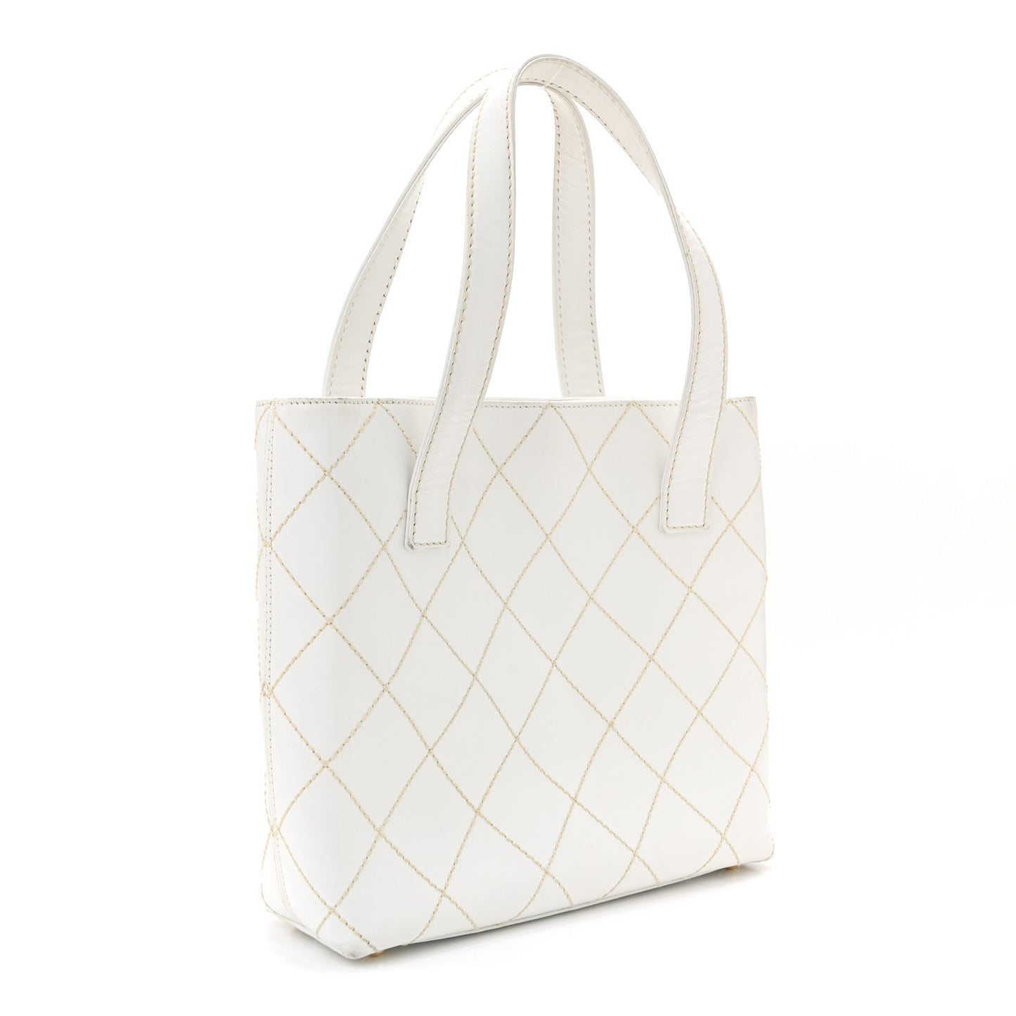 Calfskin Wild Stitch Tote White