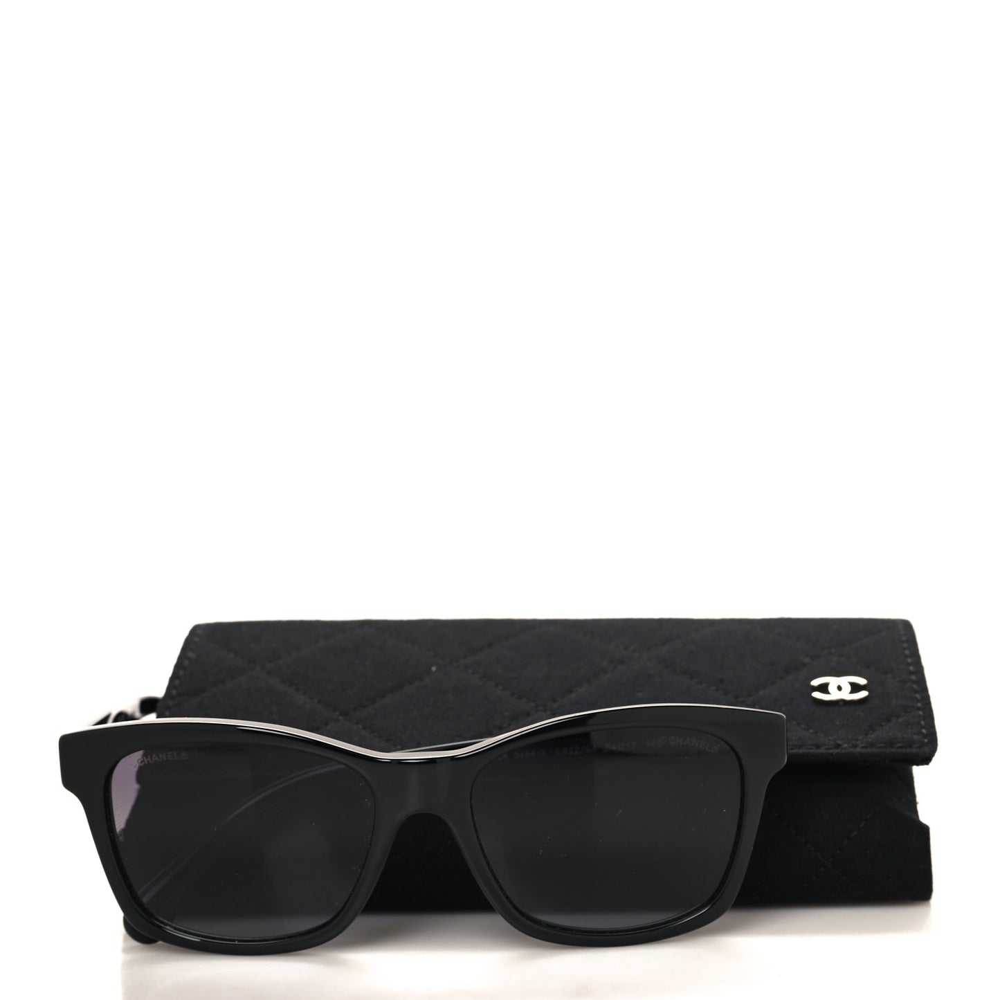 Acetate Quilted Square Sunglasses 5484-A Black