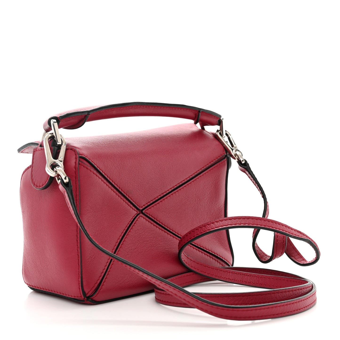 Calfskin Mini Puzzle Bag Raspberry