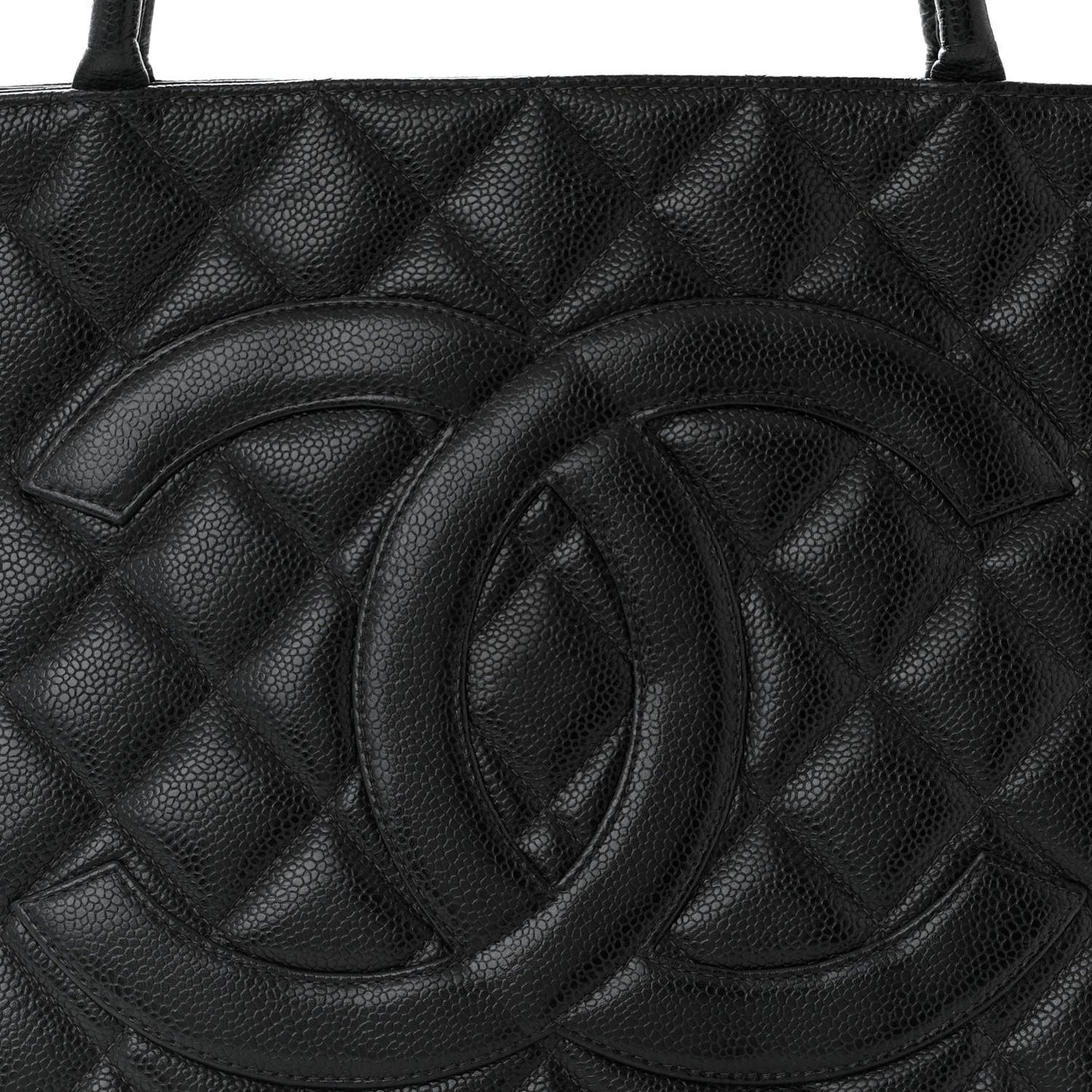 Caviar Quilted Medallion Tote Black