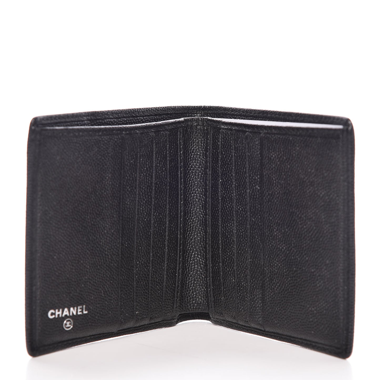 Caviar CC Button Bi-Fold Wallet Black