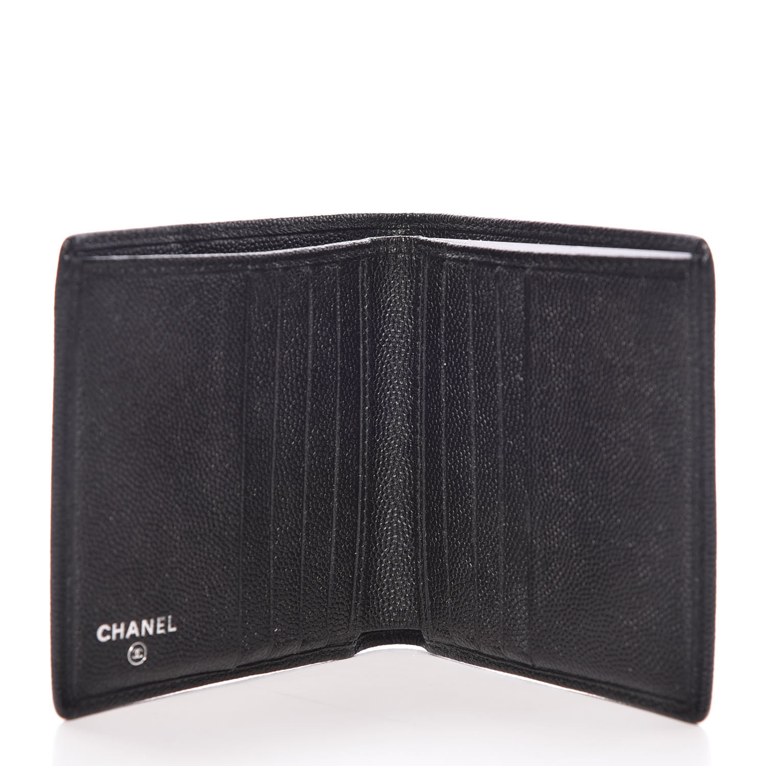 Chanel Caviar CC Button Bi-Fold Wallet Black 5 of 9