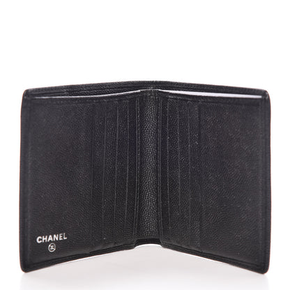Chanel Caviar CC Button Bi-Fold Wallet Black 5 of 9