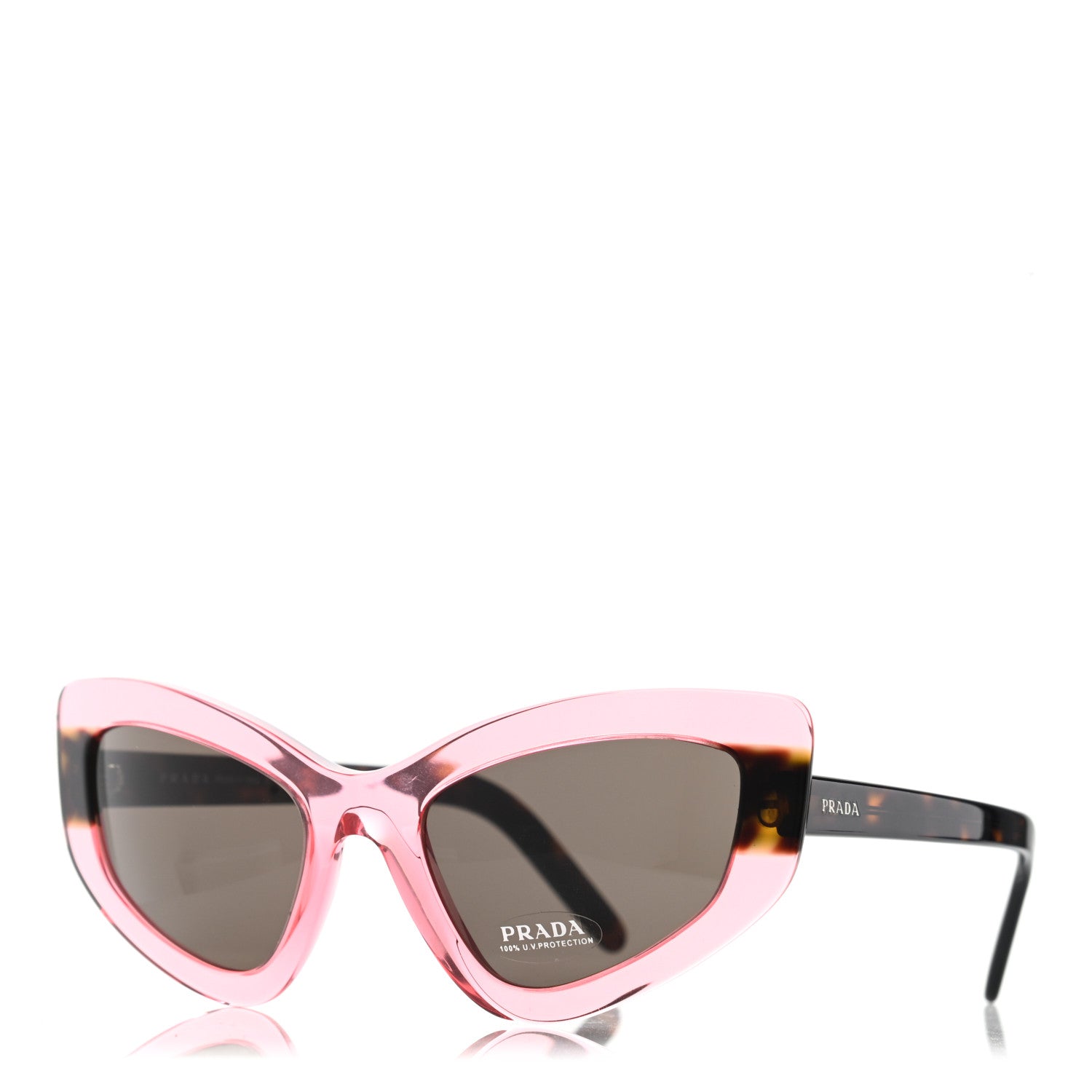Prada Cat Eye Sunglasses SPR 11VF Pink Tortoise 1 of 8