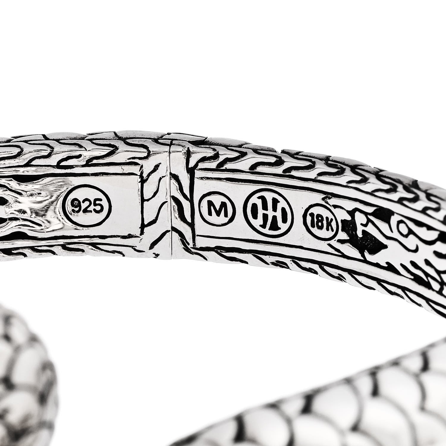 John Hardy JOHN HARDY Sterling Silver 18K Yellow Gold Naga Dragon Kick Cuff Bracelet 4 of 4