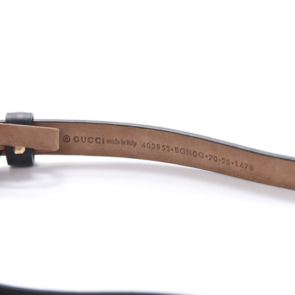 Gucci Calfskin Horsebit Skinny Belt 70 28 Black 5 of 5