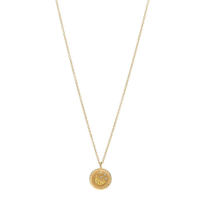 David Yurman 18K Yellow Gold Diamond Yellow Sapphire Cable Collectibles Moon and Stars Pendant Necklace 1 of 6
