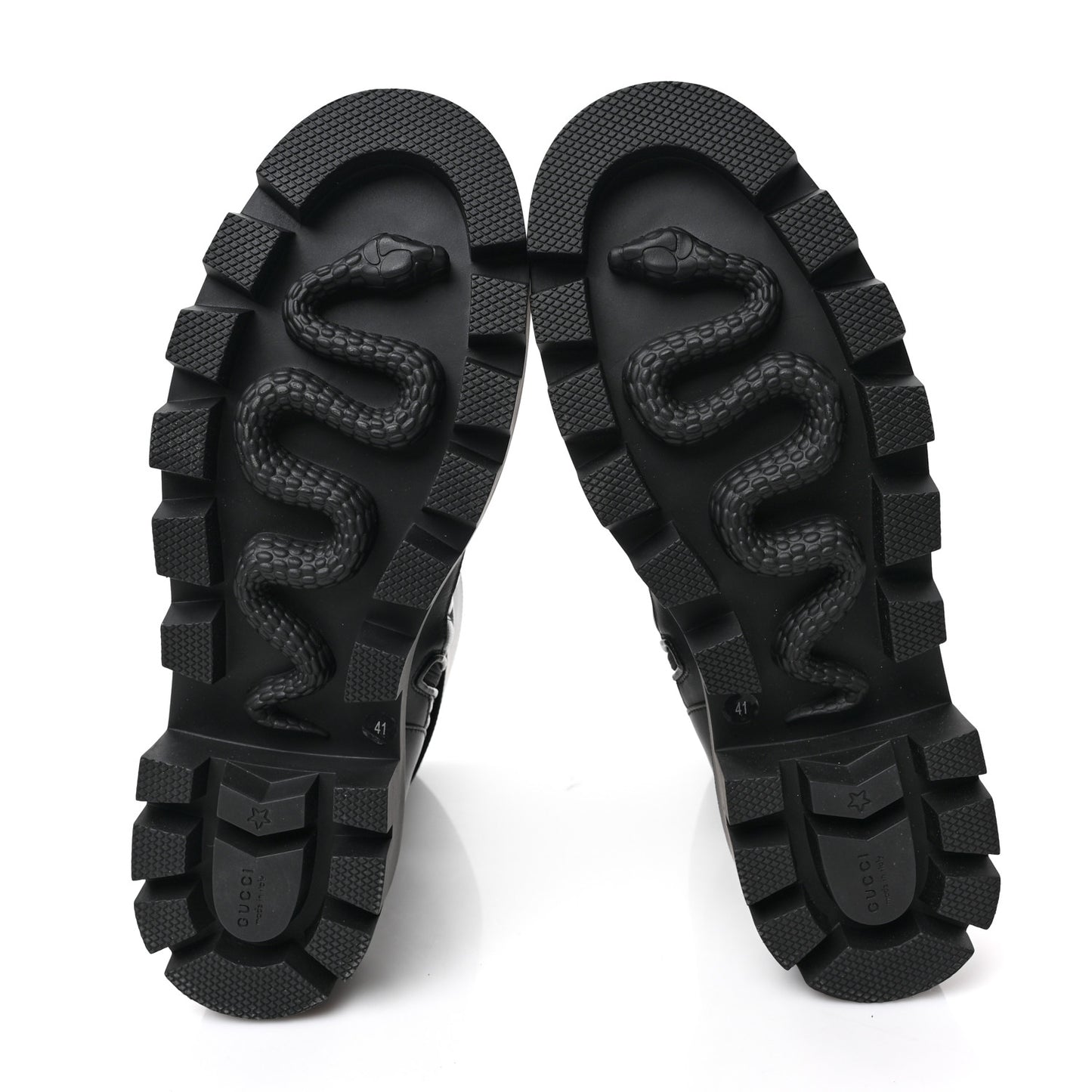 Nappa Frances GG Matelasse Platform Combat Boots 41 Black