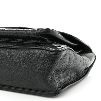 Saint Laurent Crinkled Calfskin Matelasse Monogram Large Niki Chain Satchel Black 10 of 12