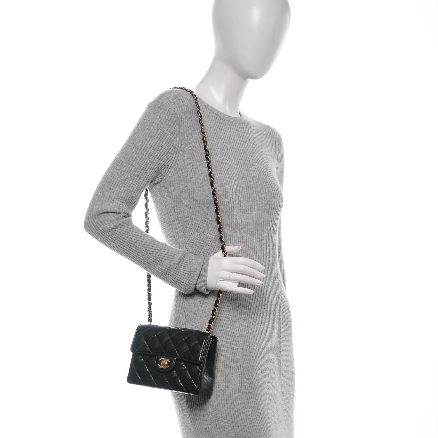 Chanel Caviar Quilted Mini Square Flap Black 2 of 6