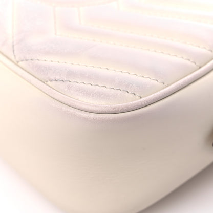 Gucci Calfskin Matelasse Small GG Marmont Chain Shoulder Bag White 12 of 17