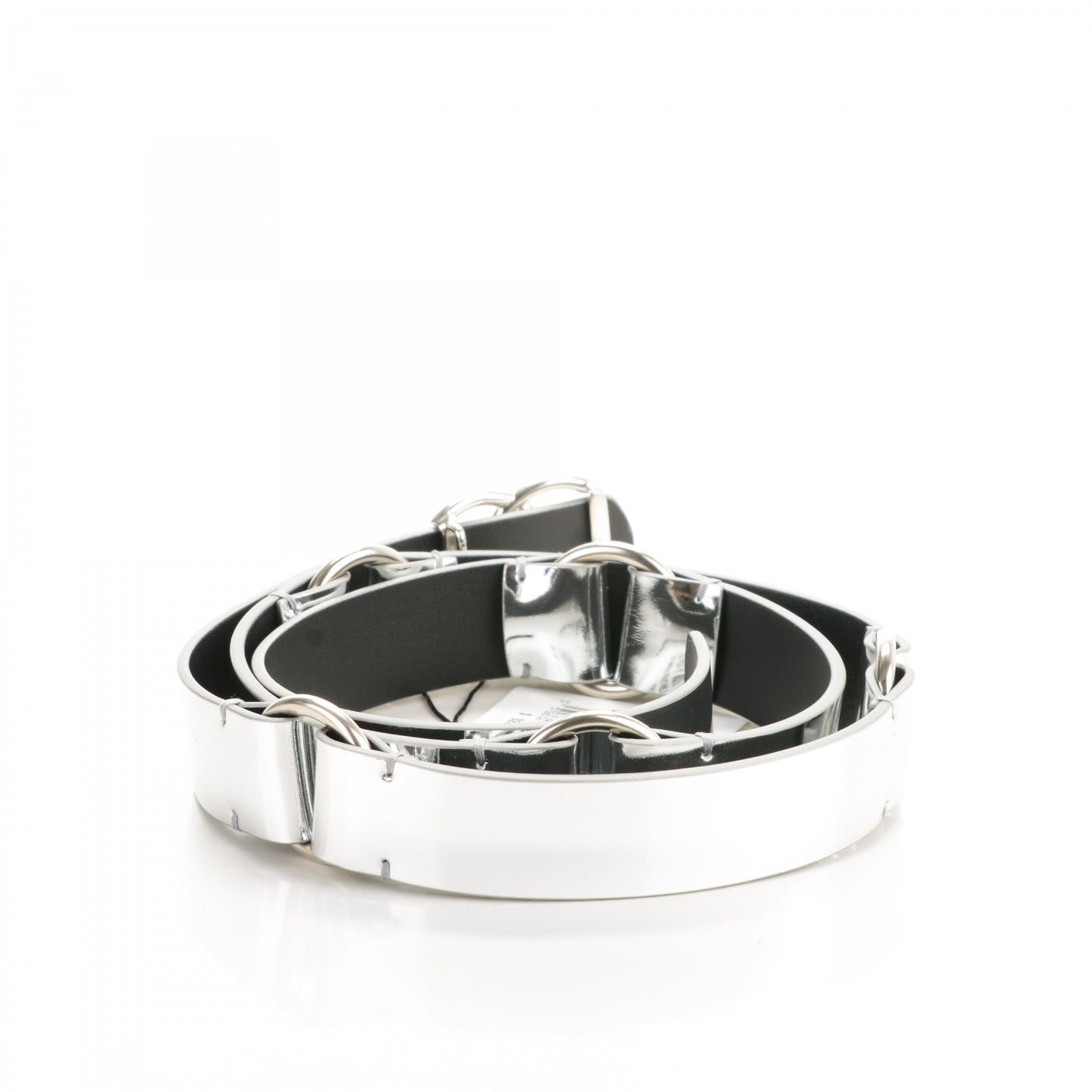 Calfskin CC Mirror Belt 95 38 Silver