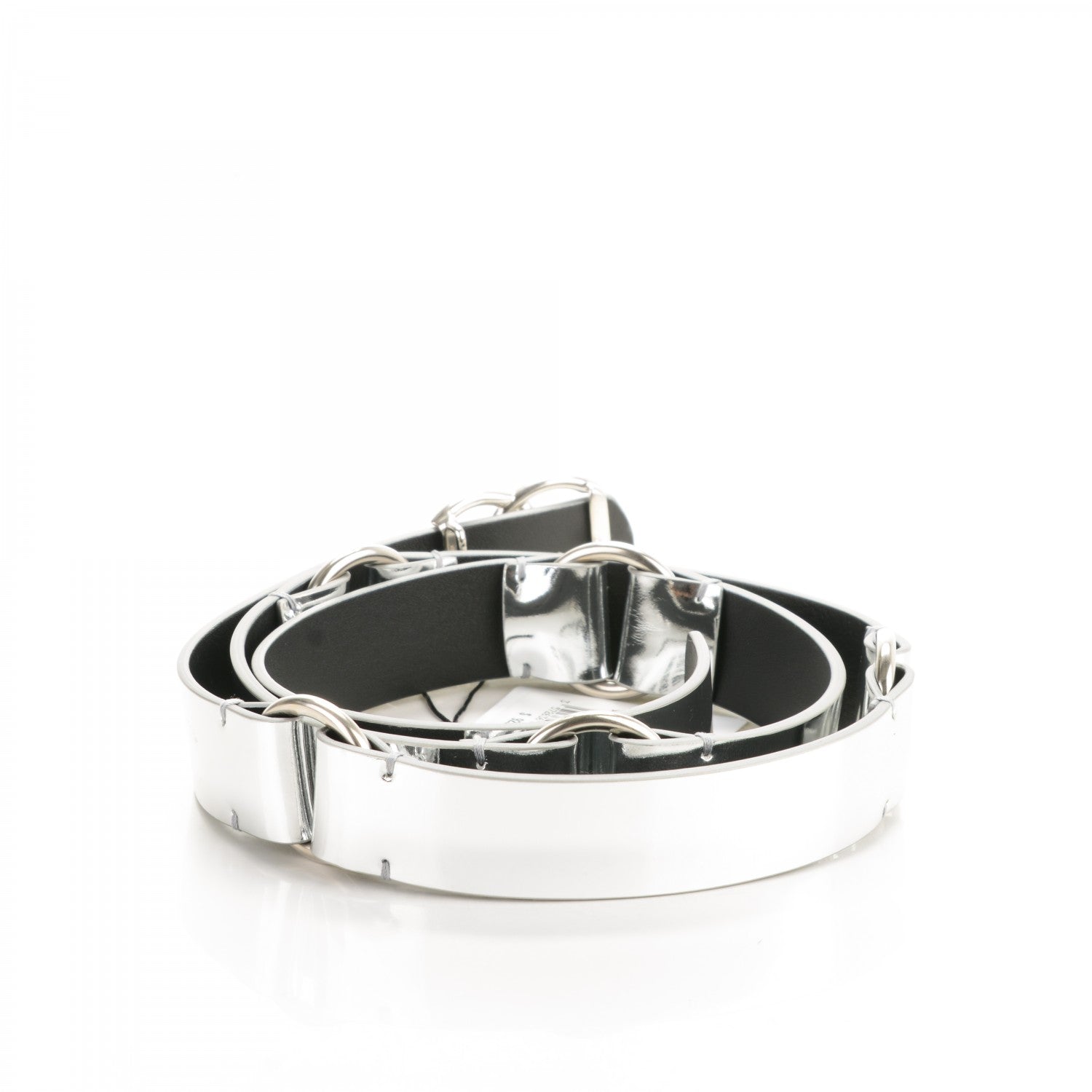 Chanel Calfskin CC Mirror Belt 95 38 Silver 3 of 7