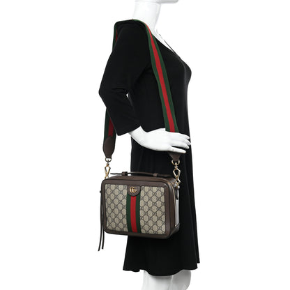 Gucci GG Supreme Monogram Web Small Ophidia Top Handle Shoulder Bag Brown 2 of 12