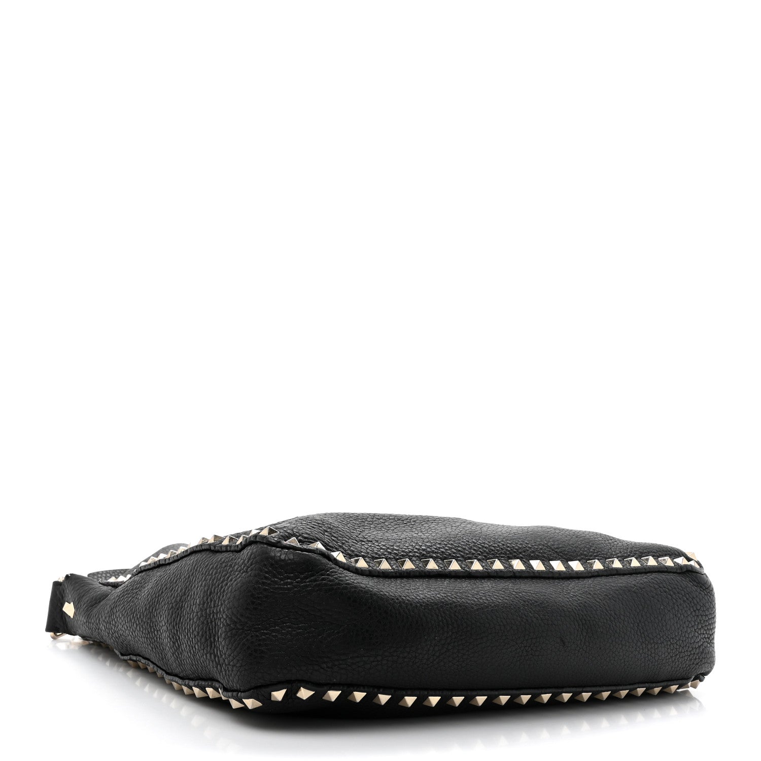 Valentino Garavani Pebbled Calfskin Small Rockstud Flip-Lock Messenger Bag Black 4 of 17