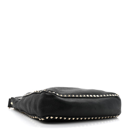 Valentino Garavani Pebbled Calfskin Small Rockstud Flip-Lock Messenger Bag Black 4 of 17
