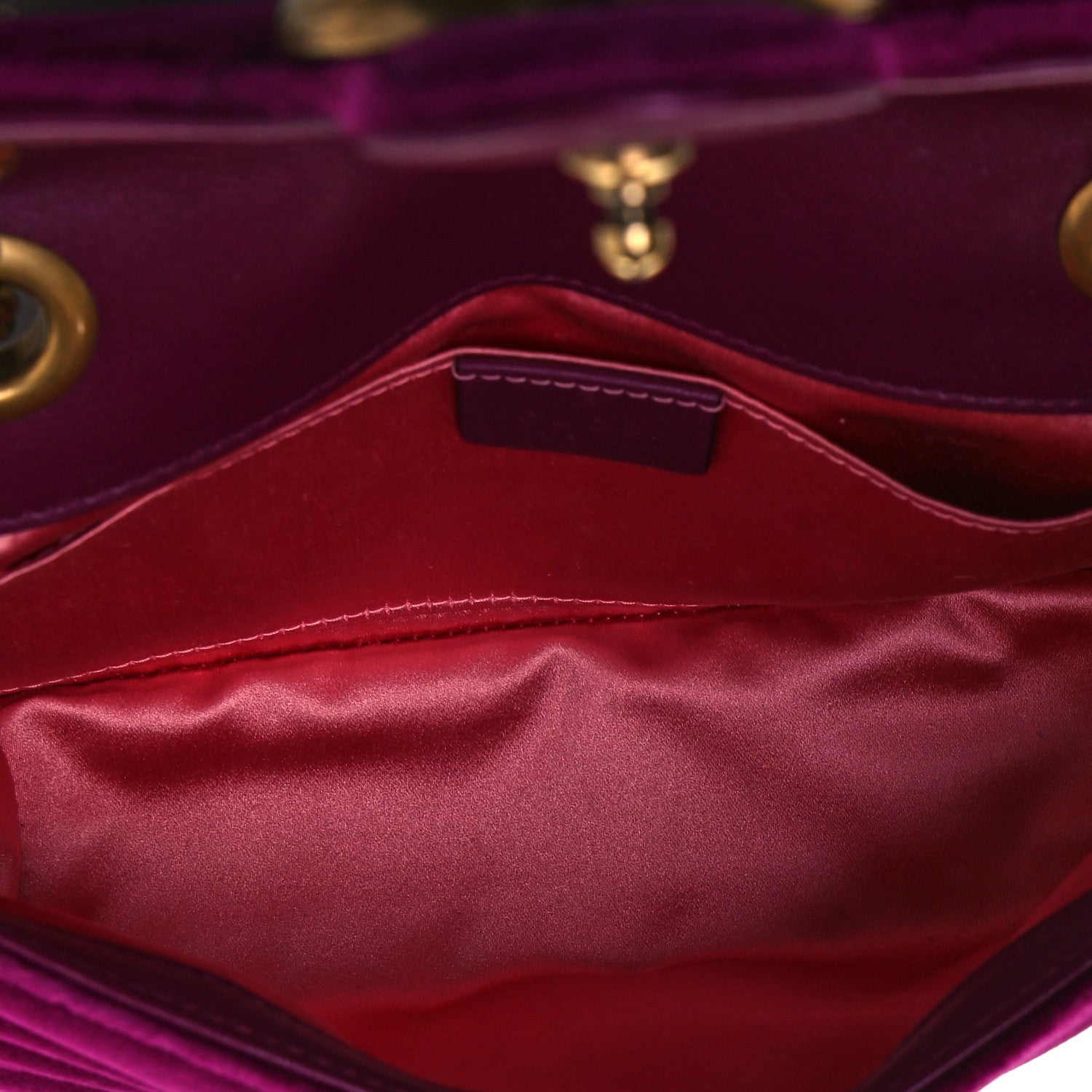 Gucci Velvet Matelasse Mini GG Marmont Shoulder Bag Fuchsia Violet Cyclamen 5 of 12