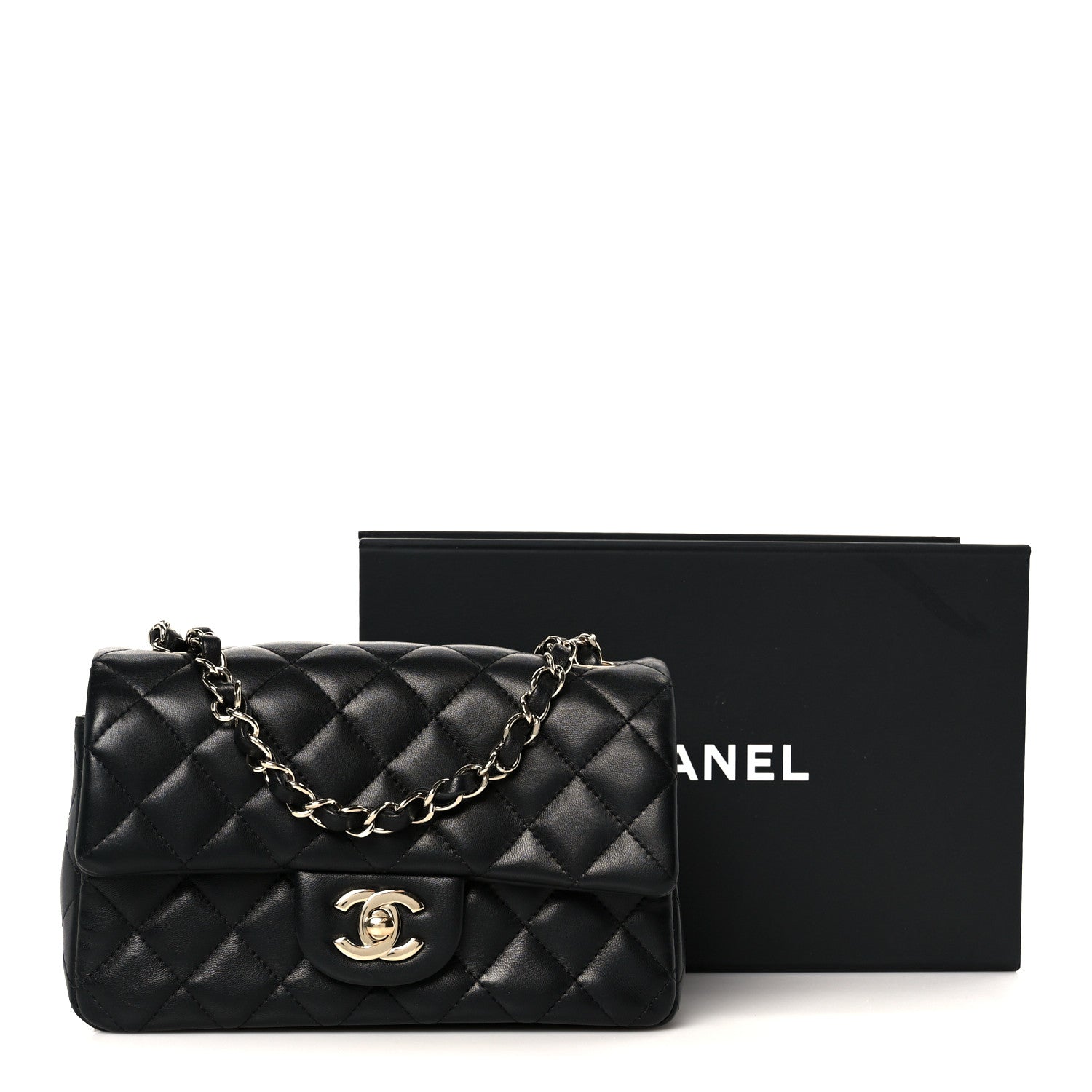 Chanel Lambskin Quilted Mini Rectangular Flap Black 12 of 12