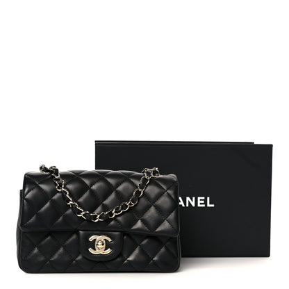 Chanel Lambskin Quilted Mini Rectangular Flap Black 12 of 12