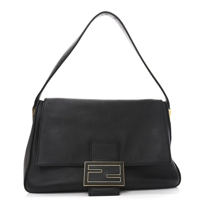 Fendi Vitello Flamingo Enamel Big Forever Mama Baguette Black 1 of 10