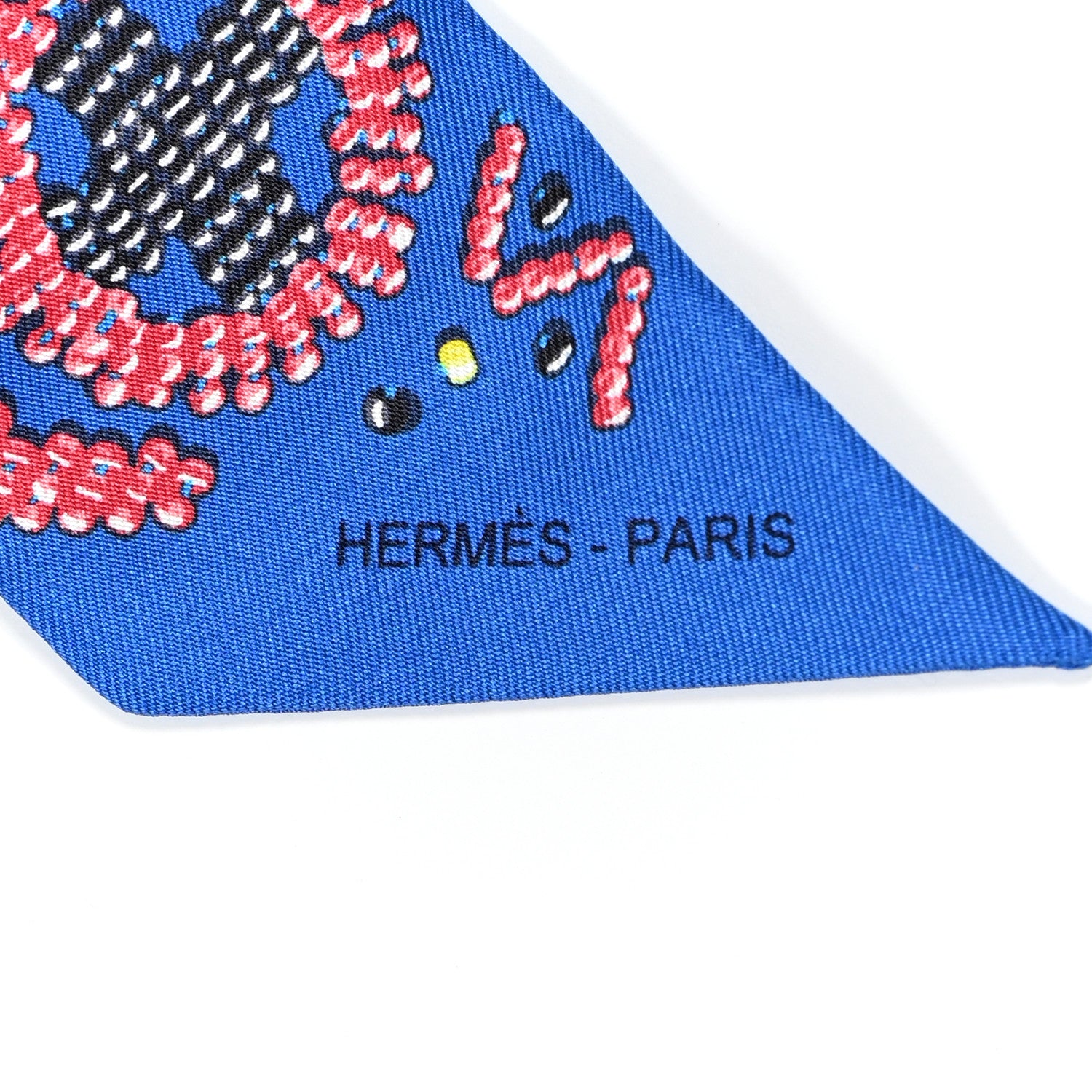 Hermes Silk Kelly en Perles Twilly Bleu Royal 2 of 4