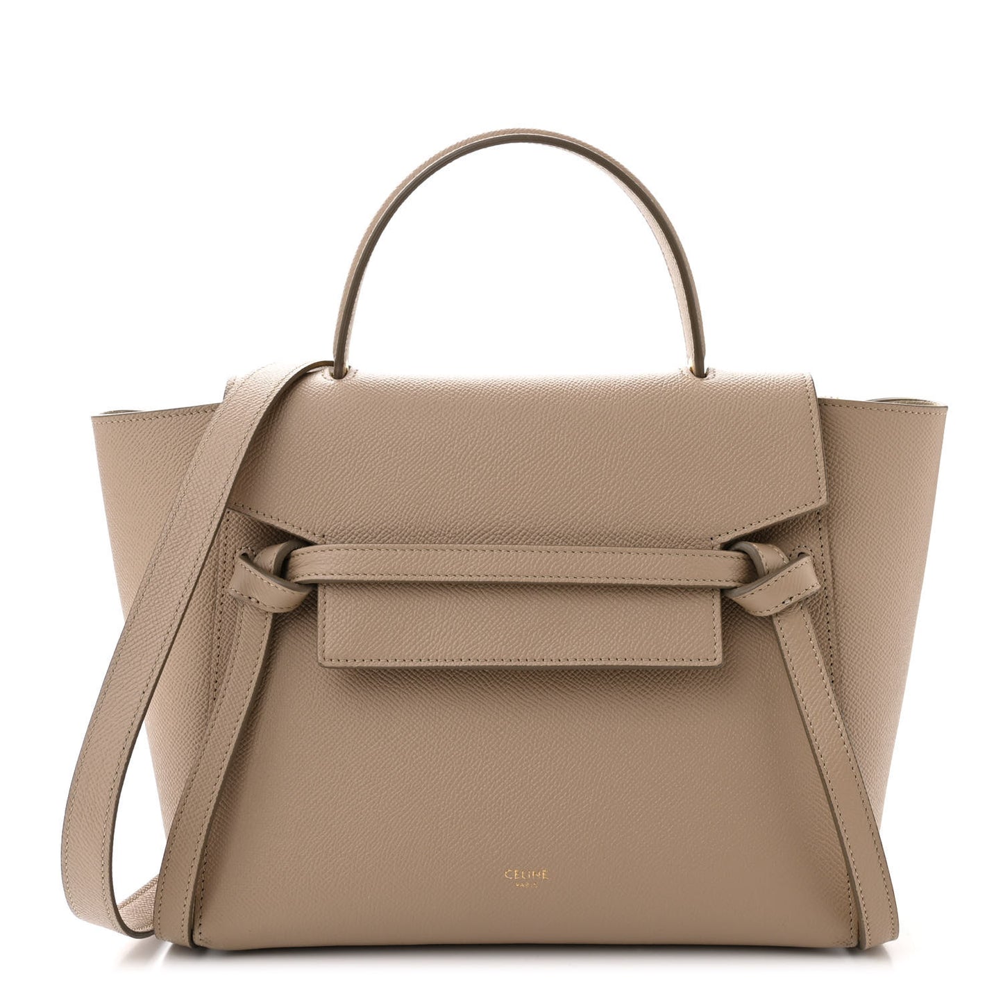 Grained Calfskin Micro Belt Bag Light Taupe