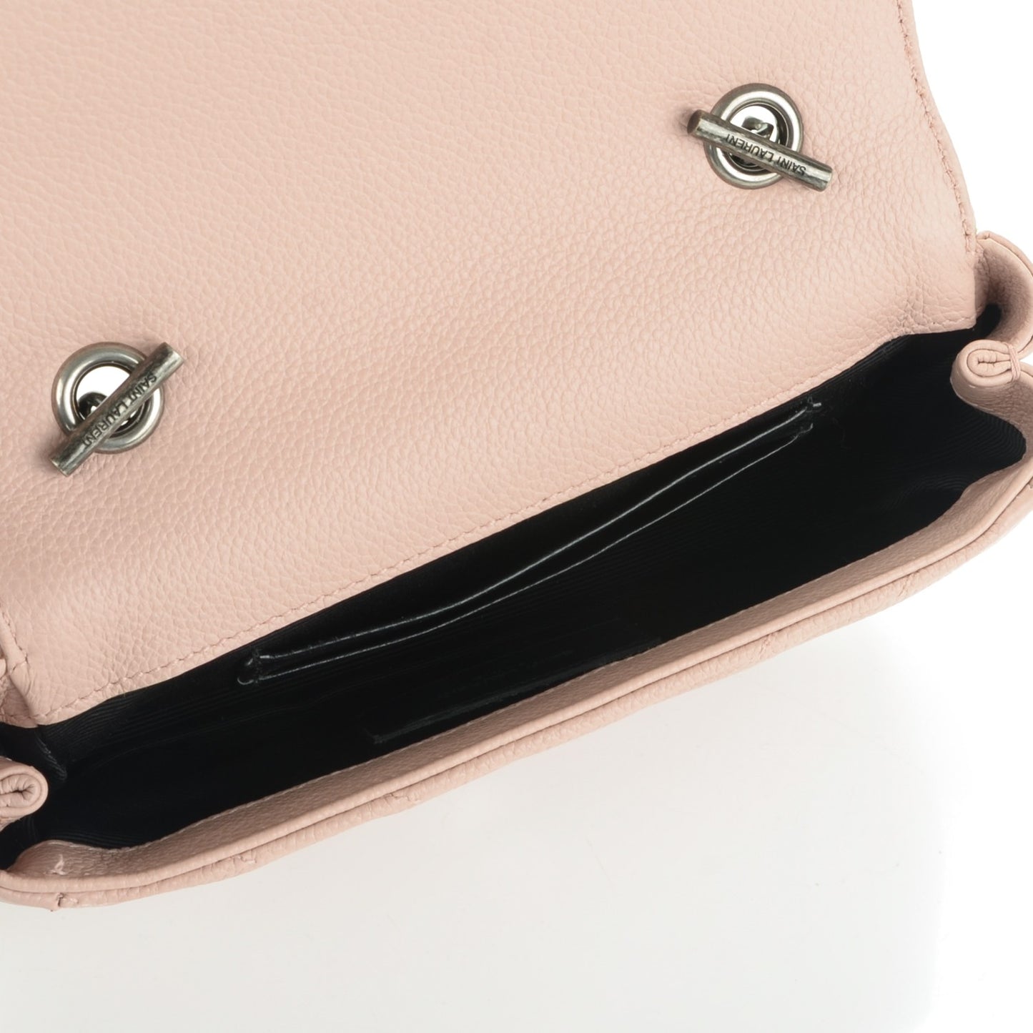 Grained Calfskin Matelassé Chevron Monogram Classic Baby Chain Bag Pale Pink