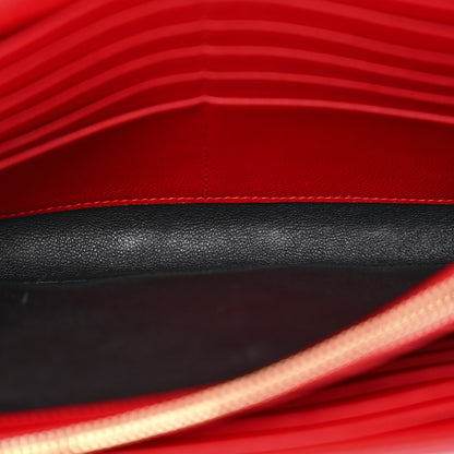 Saint Laurent Grain De Poudre Matelasse Chevron Monogram Chain Wallet New Red 6 of 14