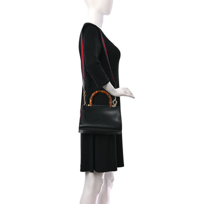 Gucci Nappa Bamboo Web Mini Nymphaea Top Handle Bag Black 2 of 21