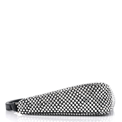 Prada Satin Crystal Triangle Pouch Black 4 of 10